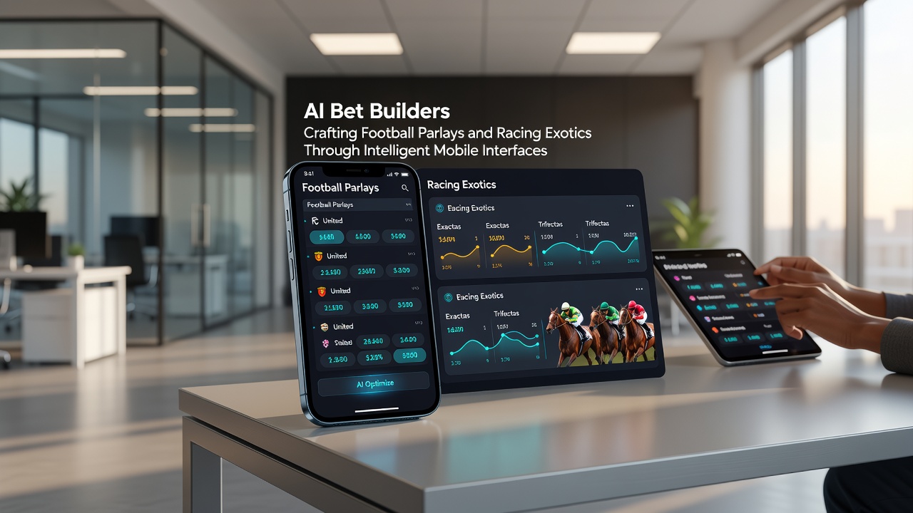 AI interface displaying football parlay options on a mobile screen