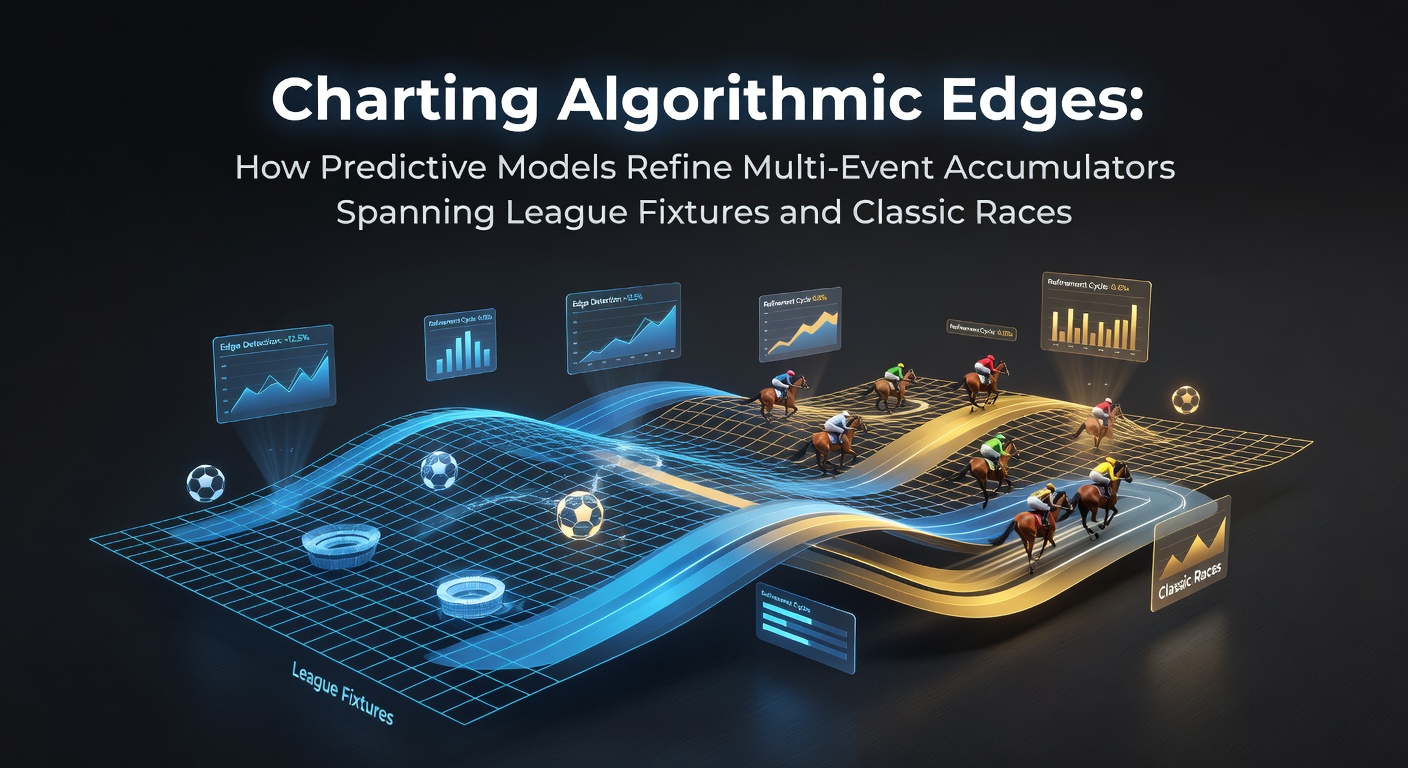 Algorithmic dashboards displaying predictive analytics for multi-event accumulators in football and racing