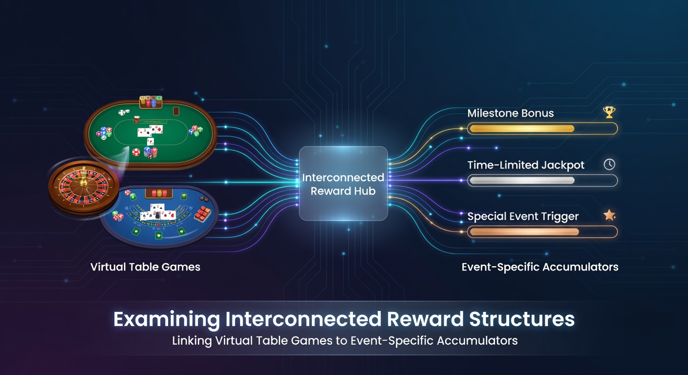 Diagram showing reward flows between virtual table games and accumulator betting structures