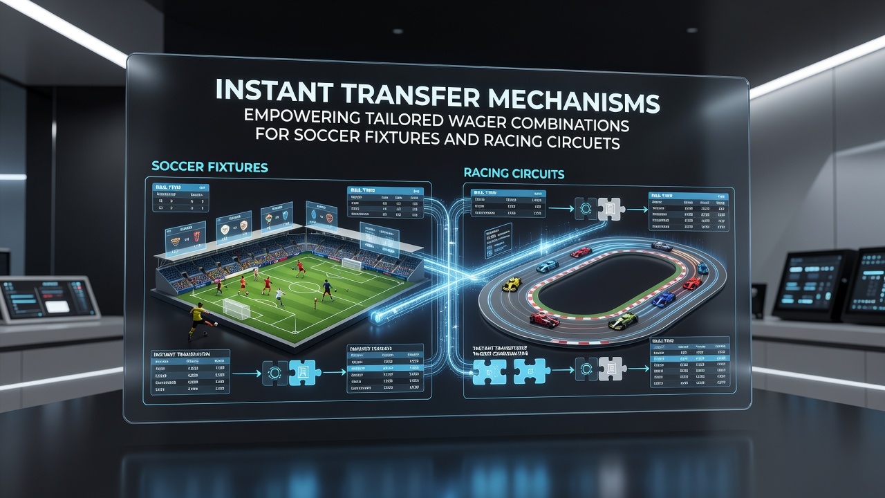 Instant bank transfer interface displaying real-time funding options for soccer and racing wagers on a mobile device