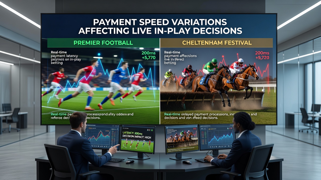Mobile screen displaying live odds updates for football and horse racing events with payment confirmation indicators